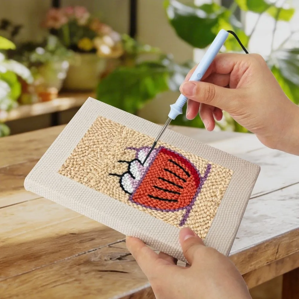 Figured'Art Snacktijd 1 punch needle set 4 stuks met frames