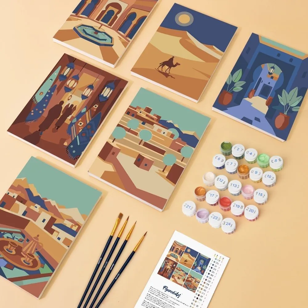 Figured'Art Mini Magisch Arabië schilderen op nummer 15x20cm 6 stuks