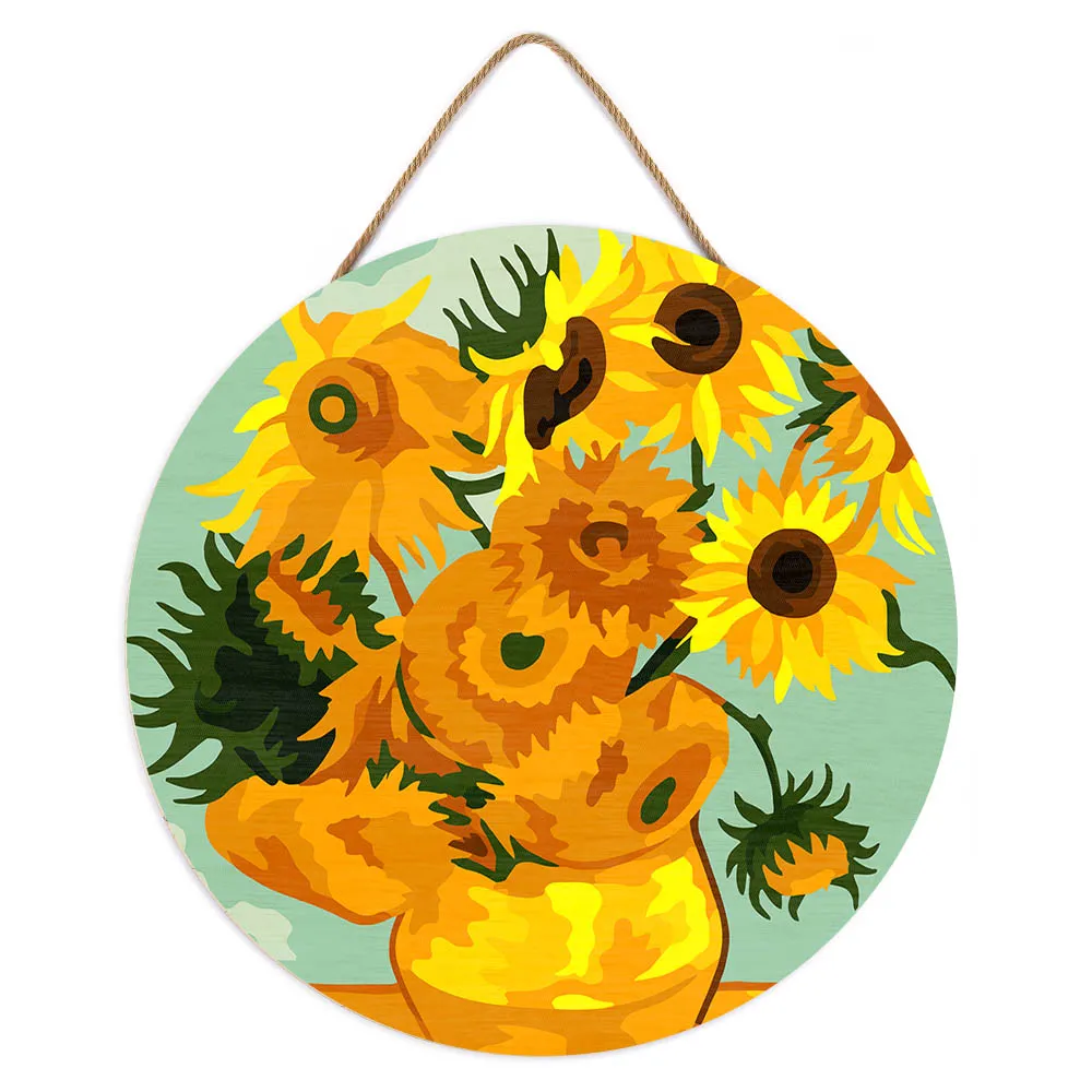 Figured'Art Van Gogh Zonnebloemen schilderen op nummer hout 30cm