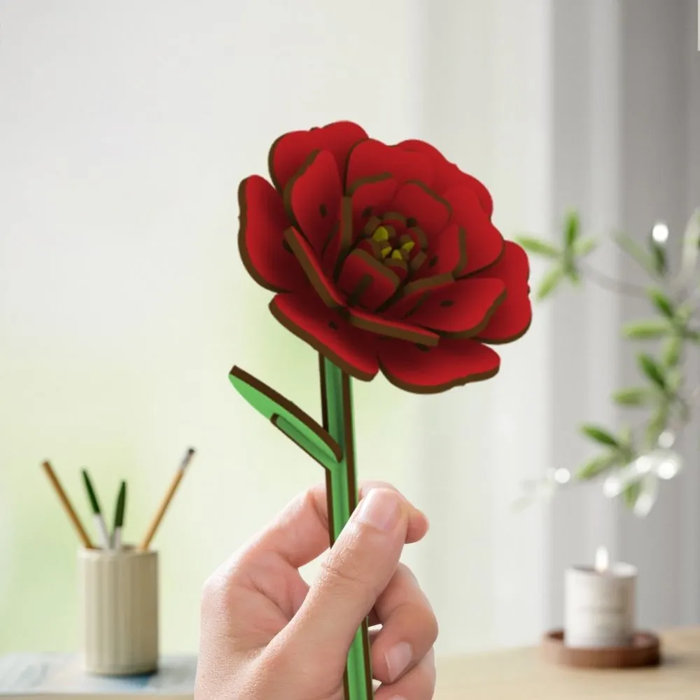 Figured'Art Camellia 3D puzzel houten bloem 83 delen