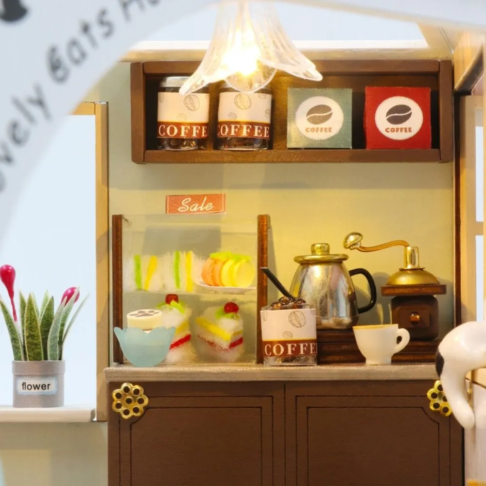 Figured'Art Tuin van het Katten Café miniatuurhuisje 305-delig met led