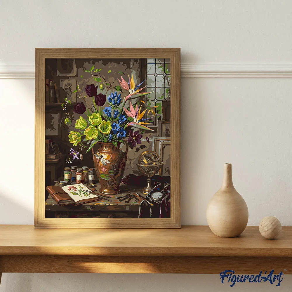 Figured'Art Tijdloze bloemen schilderen op nummer 40x50 cm bloemen