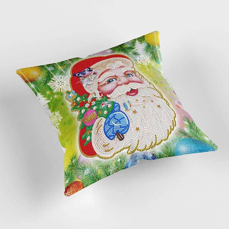 Figured'Art Kerstman kussenhoes diamond painting 30x30 cm