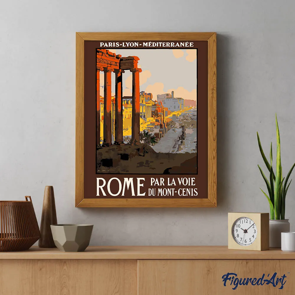Figured'Art Vintage poster van Rome schilderen op nummer 40x50 cm