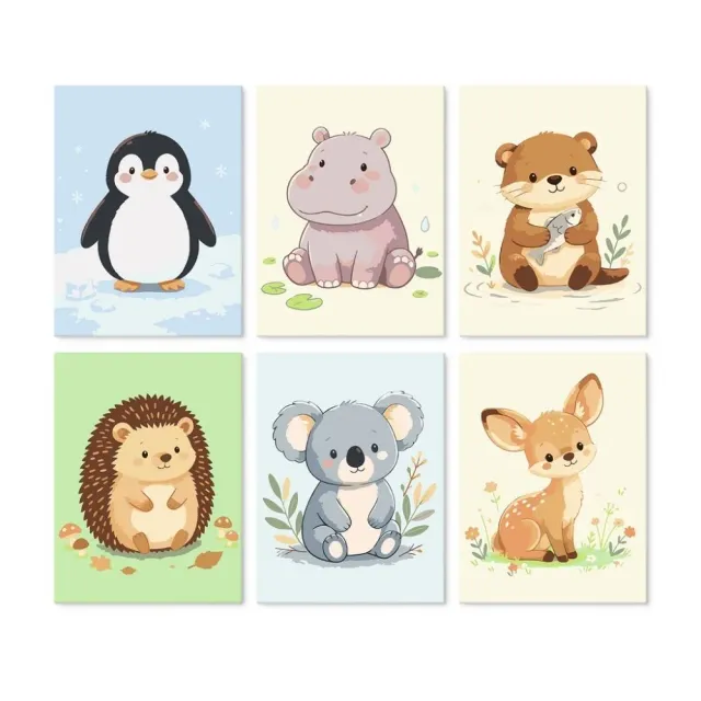 Figured'Art Mini Serie Speelse puppy's schilderen op nummer 15x20cm 6 stuks