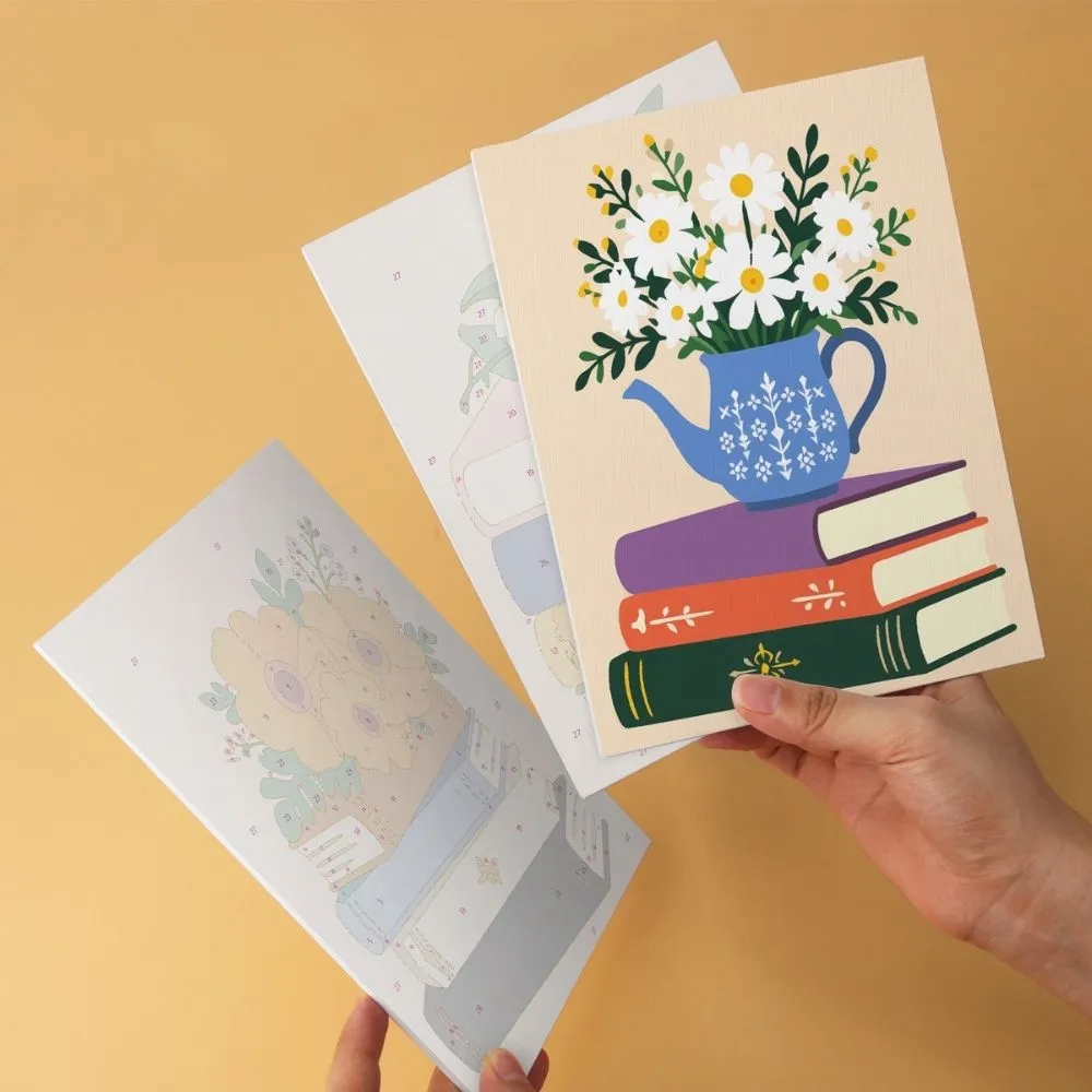 Figured'Art Literair Boeket mini schilderen op nummer 15x20cm 6 st