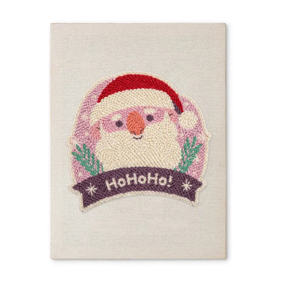 Figured'Art Lachende Kerstman punch needle pakket 20x30cm frame