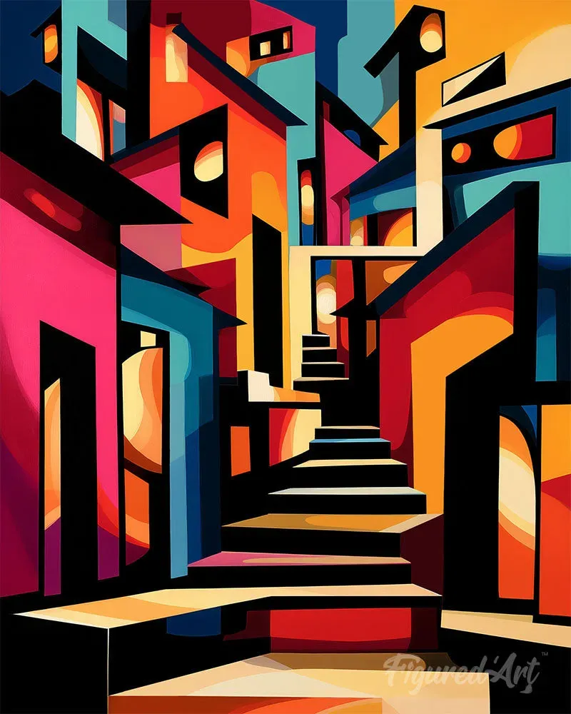 Figured'Art Gedurfd Abstract Steeg Schilderen op Nummer Eenvoudig