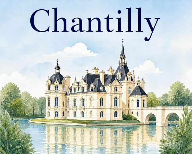 Figured'Art Kasteel van Chantilly schilderen op nummer 40x50 cm kasteel