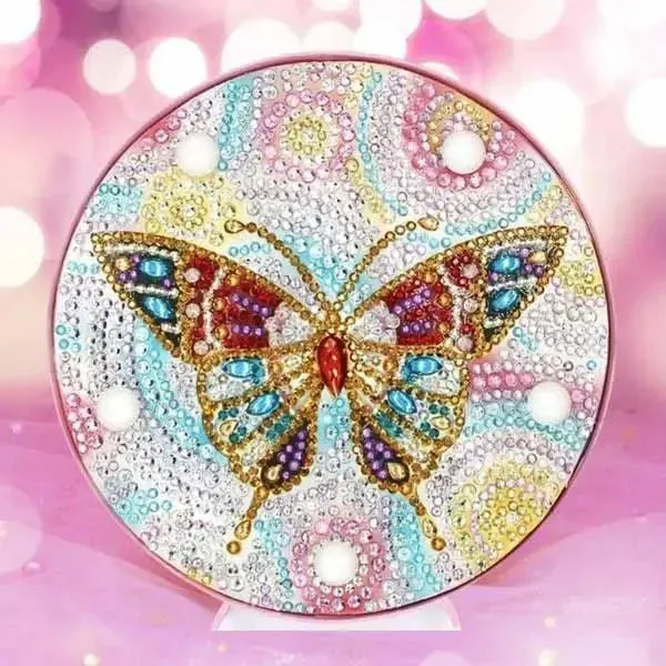 Figured'Art Vlinder LED-lamp diamond painting 15cm nachtlamp