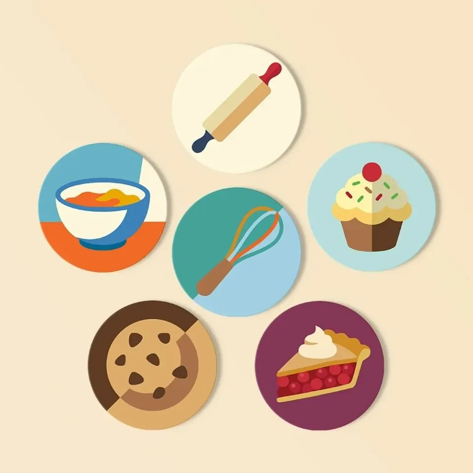 Figured'Art Dessertliefhebbers schilderen op nummer onderzetters 6st