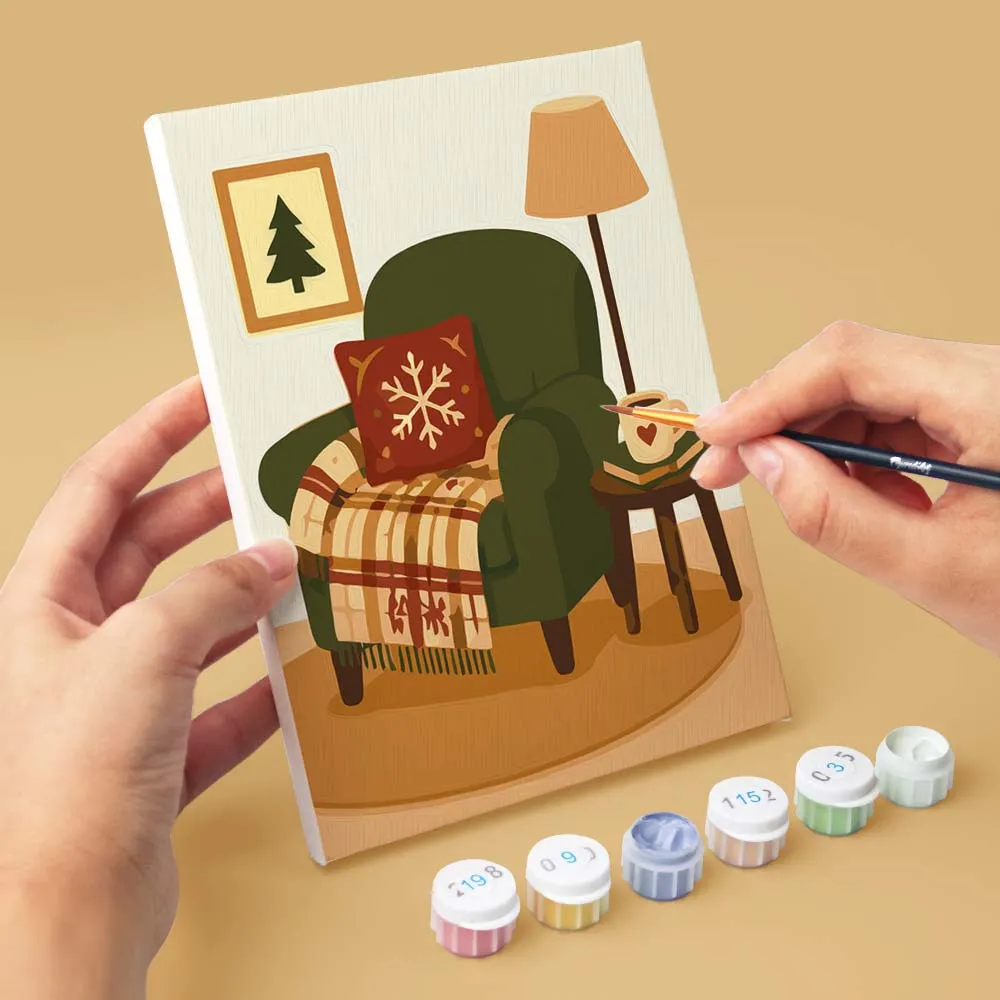 Figured'Art Mini Feestelijke Wintermomenten schilderen op nummer 6 stuks