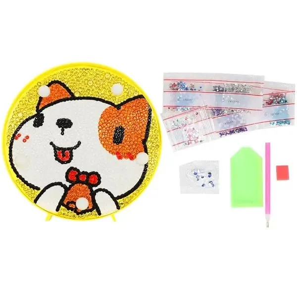 Figured'Art Diamond Painting Hond LED-lamp 15cm met zacht licht
