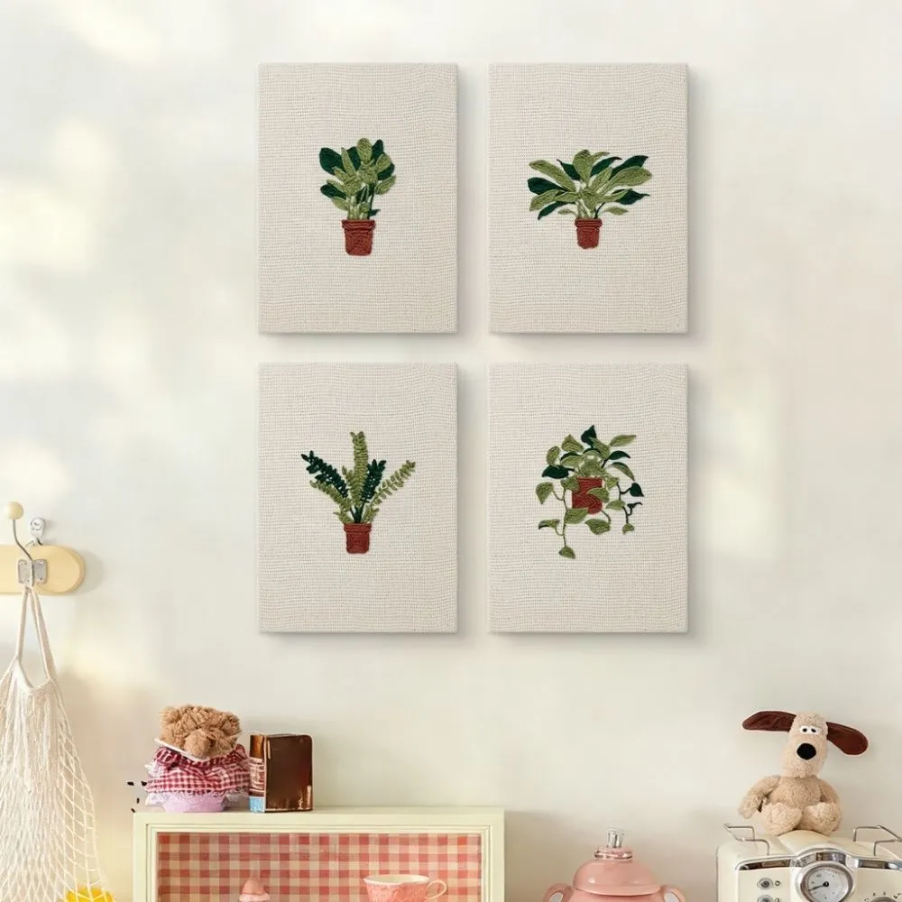 Figured'Art Botanische Schoonheid punch needle set 4 stuks frames