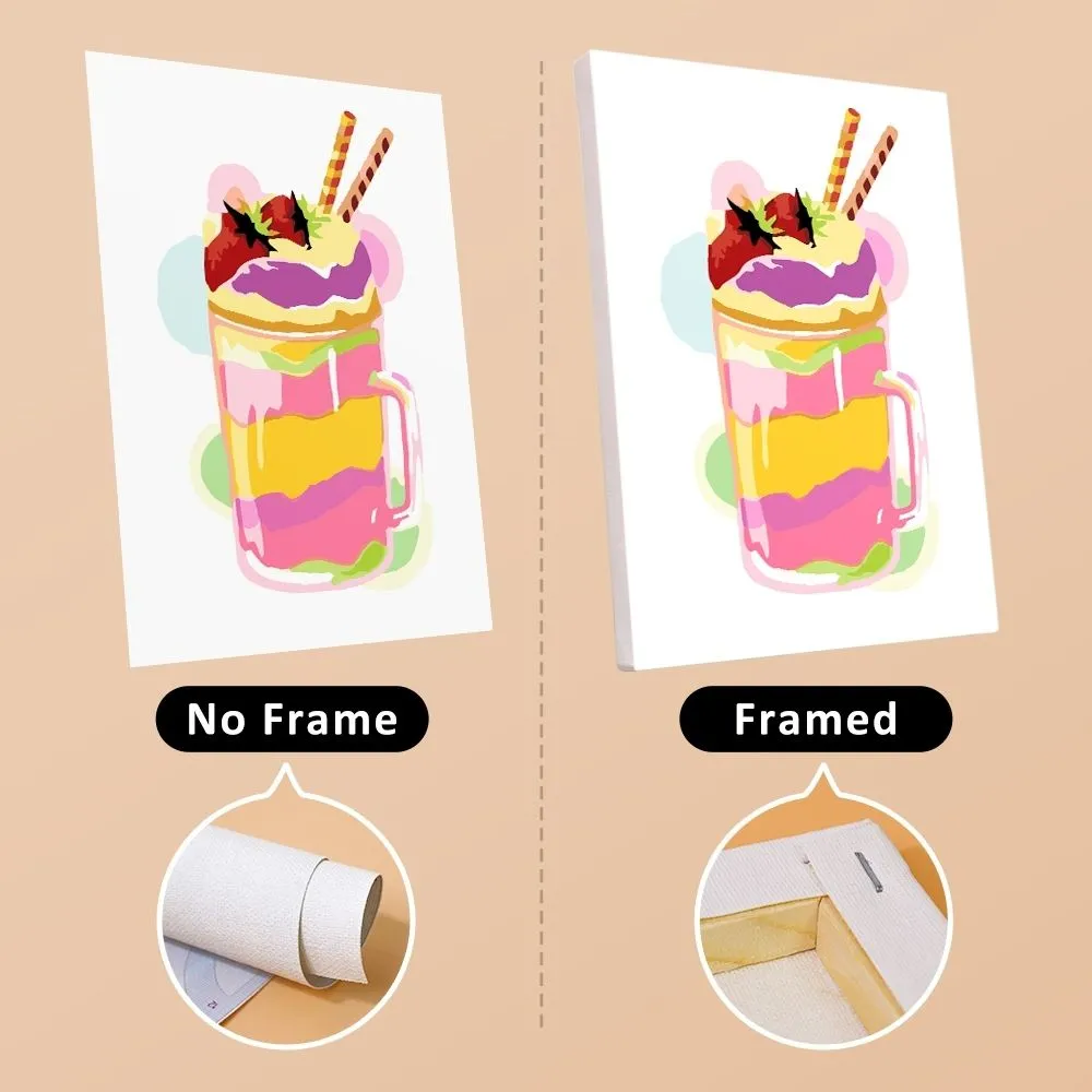 Figured'Art Milkshakes schilderen op nummer 15x20 cm set van 6