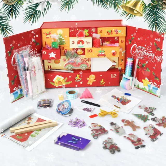Figured'Art Adventskalender 2025 diamond painting rood 12 dagen