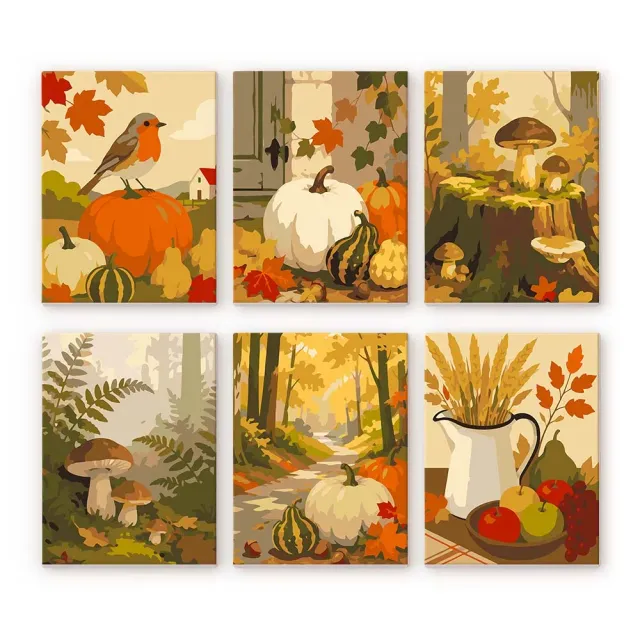 Figured'Art Bosoogstpad schilderen op nummer mini 15x20 cm 6 stuks