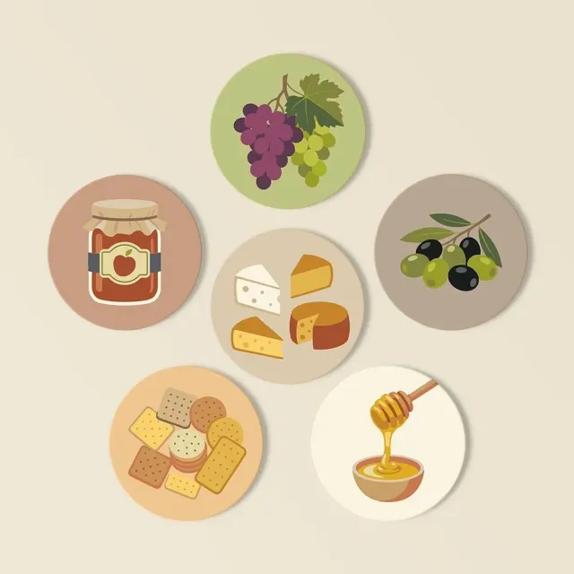 Figured'Art Mediterraan Aperitief onderzetters schilderen op nummer 10cm