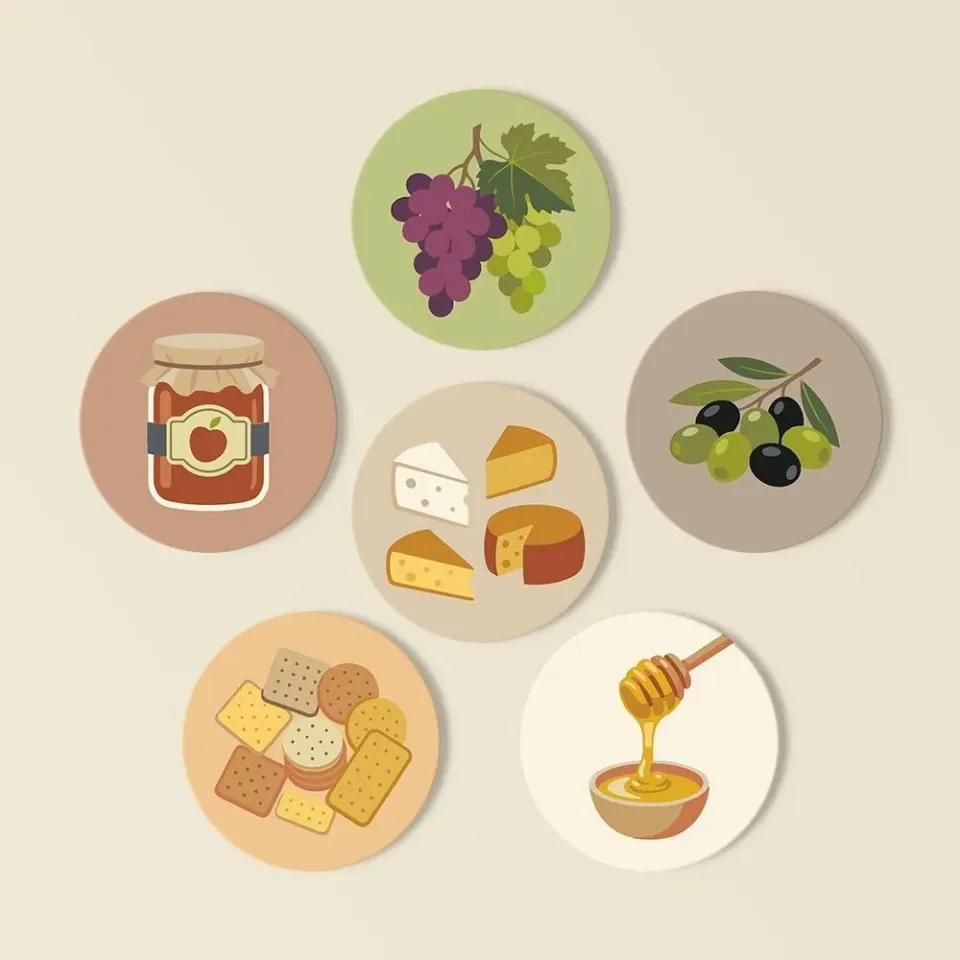 Figured'Art Mediterraan Aperitief onderzetters schilderen op nummer 10cm