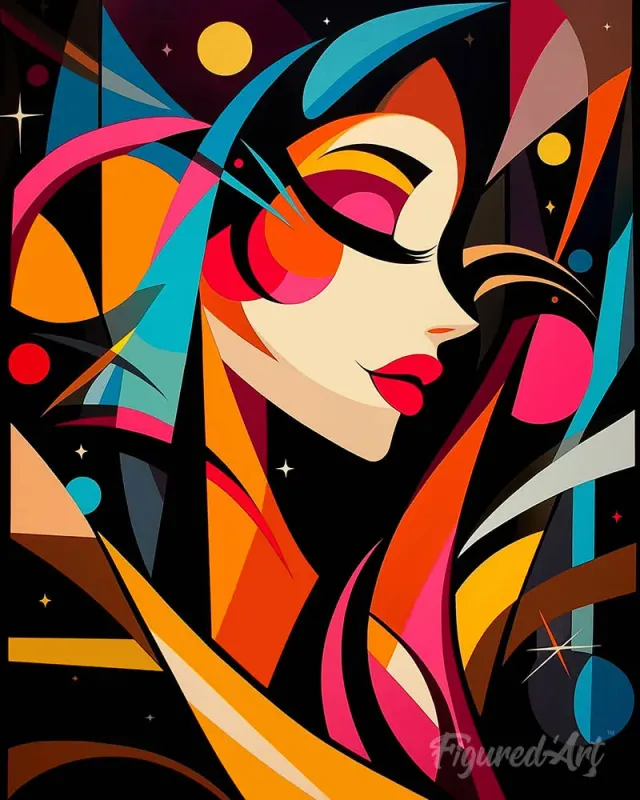 Figured'Art Kosmisch Meisje diamond painting 40x50 cm