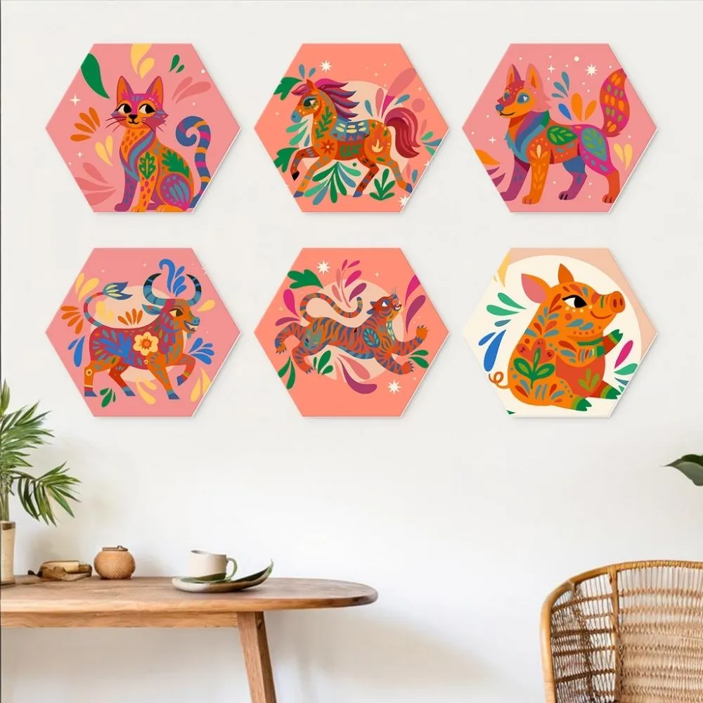 Figured'Art Mini Serie Boho-dierenset Nummer 6 zeshoeken 20cm