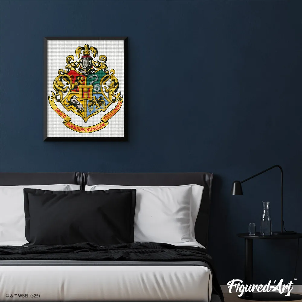 Figured'Art Hogwarts-wapen Harry Potter diamond painting 40x50cm ingelijst