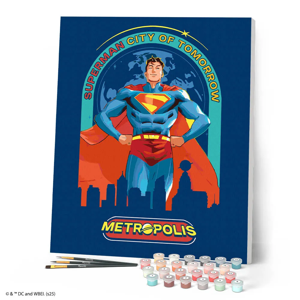 Figured'Art Superman Stad van Morgen schilderen op nummer 40x50 cm