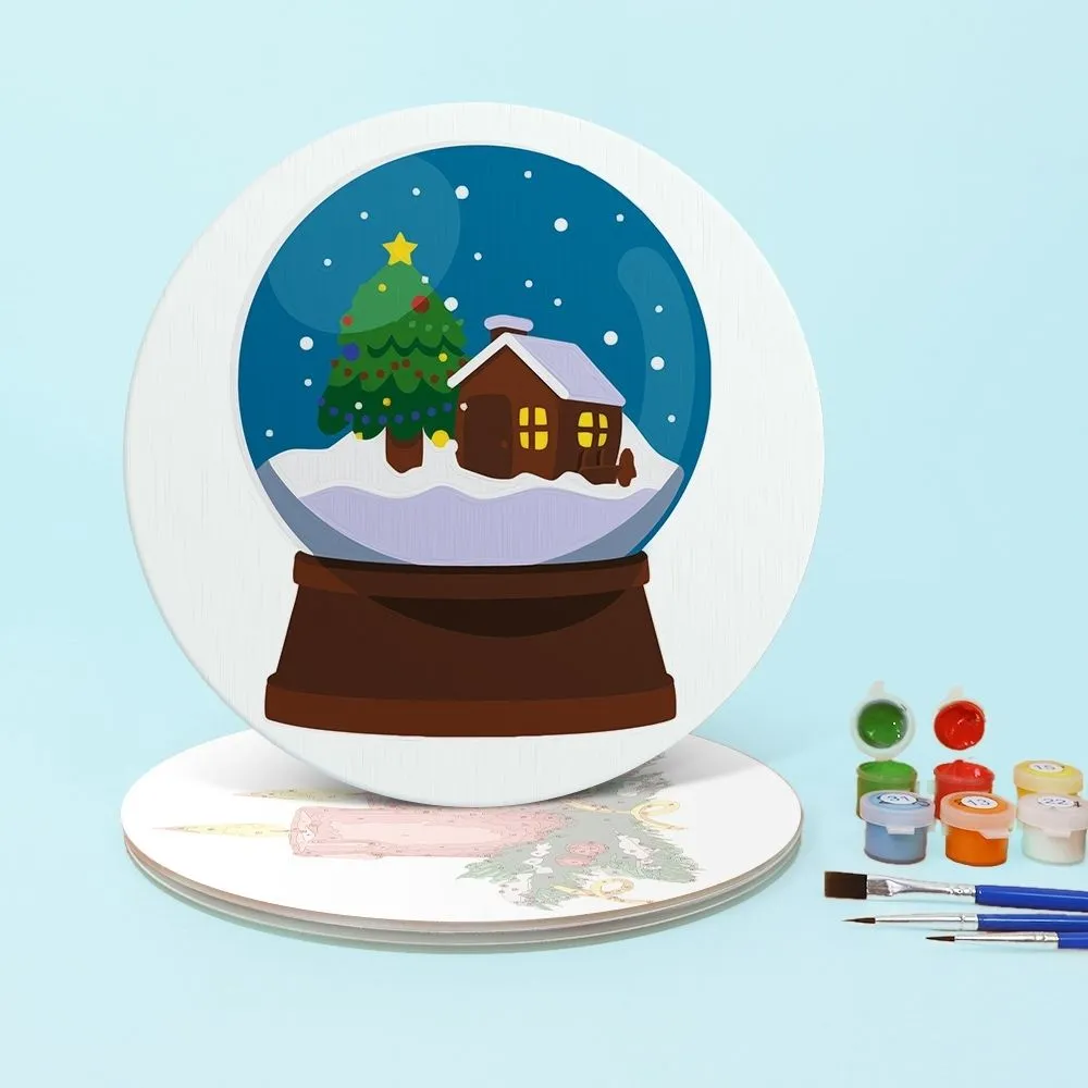 Figured'Art Klassiek Kerstplezier placemats schilderen 20cm 4 stuks