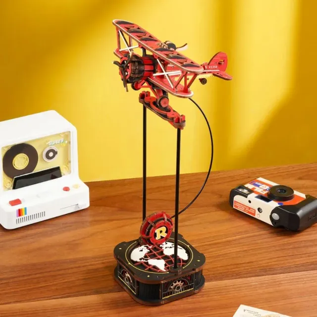 Figured'Art Hemelkapitein 3D puzzel hout 163 stukjes vliegtuig