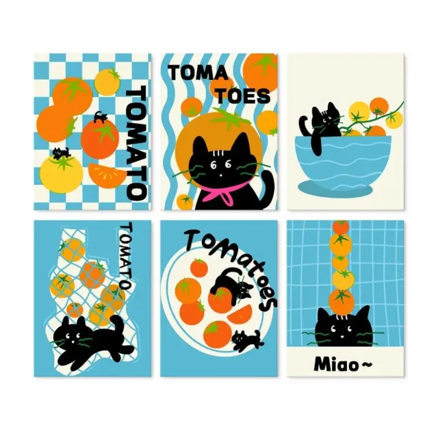 Figured'Art Mini Serie Cat-o-mato-keuken schilderen op nummer 6x 15x20 katten