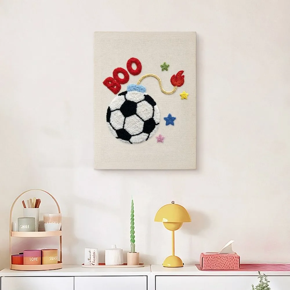 Figured'Art Voetbalsterren punch needle pakket 20x30cm frame