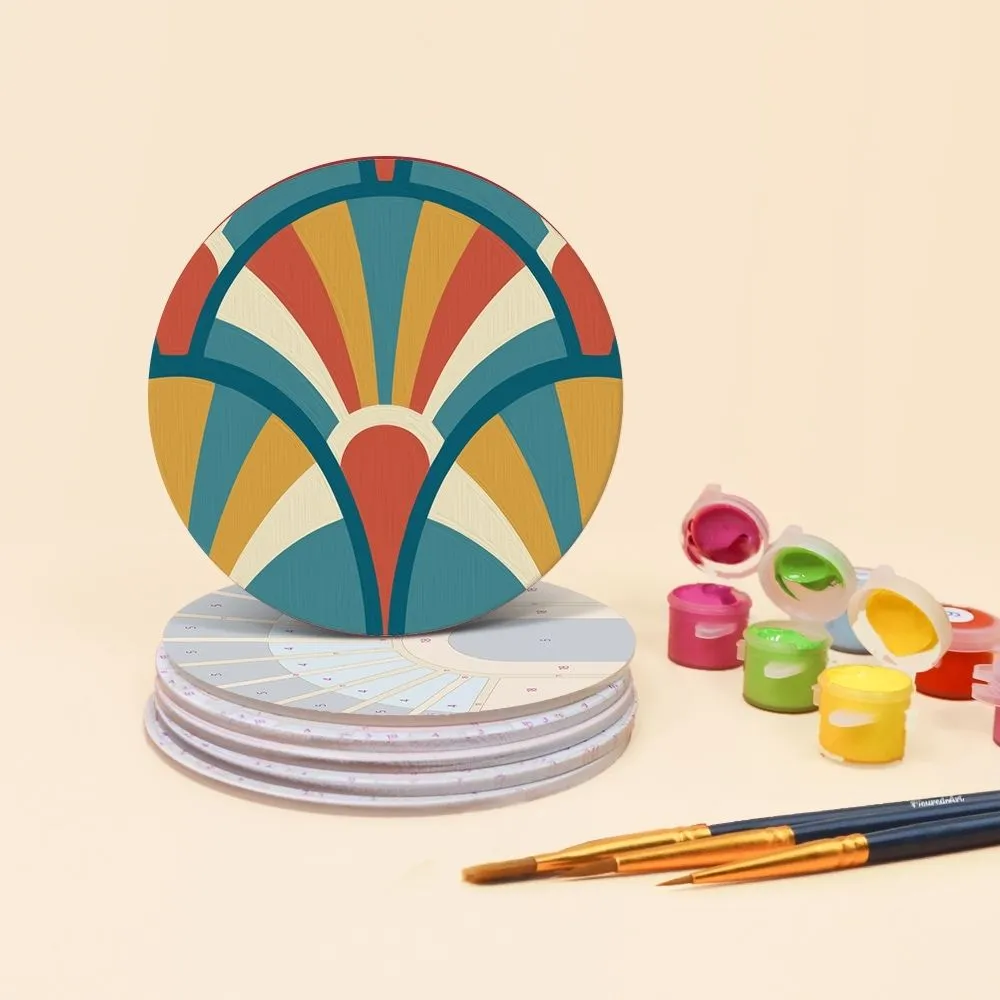 Figured'Art Art-decoharmonie schilderen op nummer onderzetters 10cm 6 stuks