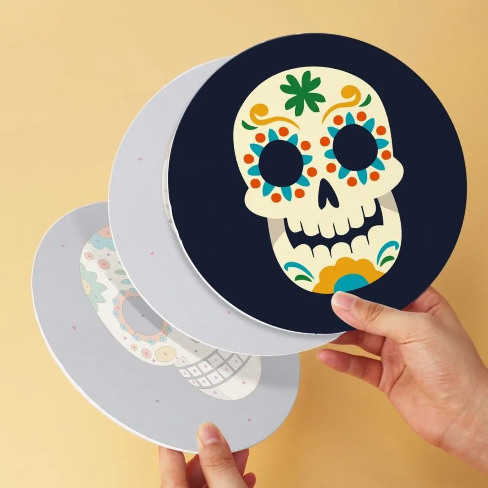 Figured'Art Día de los Muertos schilderen op nummer Ø20 cm set van 6 rond