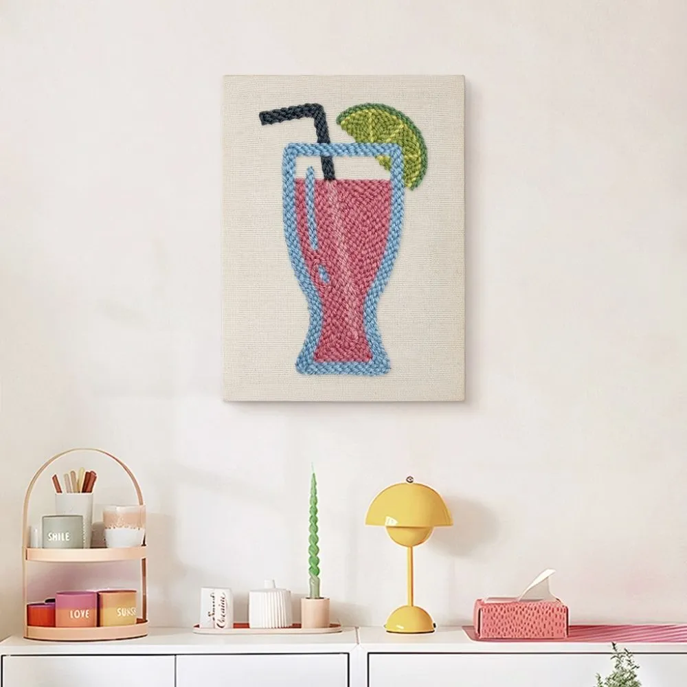 Figured'Art Roze Limonade punch needle pakket 20x30 cm frame