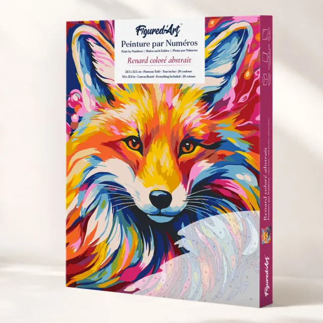 Figured'Art Kleurrijke Abstracte Vos cadeauset schilderen op nummer