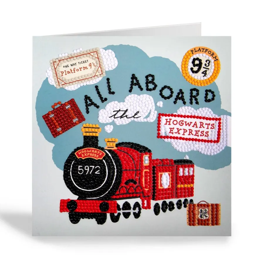 Craft Buddy Crystal Art All Aboard The Hogwarts Express kaart 18x18 cm