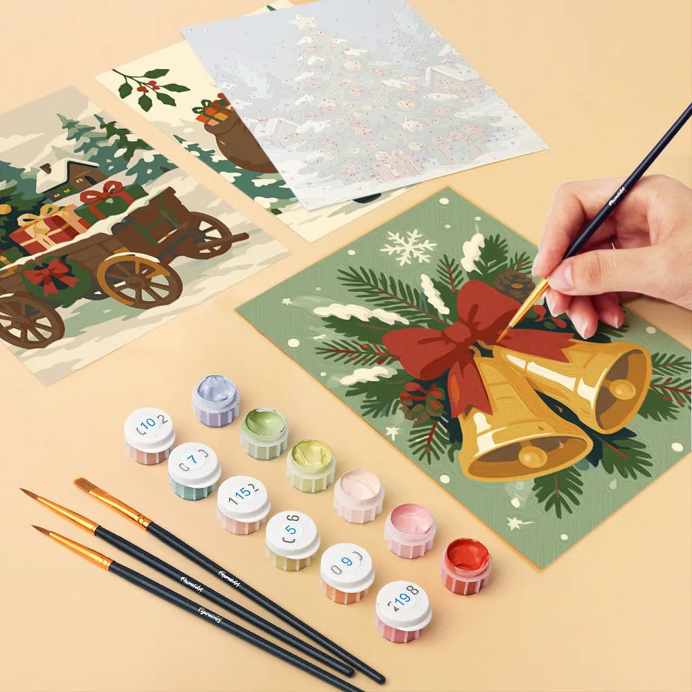 Figured'Art Kerstverhalenboek mini schilderen op nummer 6 stuks 15x20cm