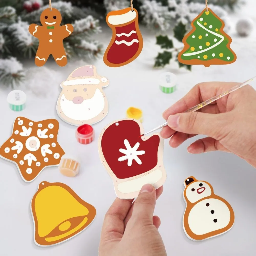Figured'Art Kerstman Sokken kerstornamenten hout 7-10 cm
