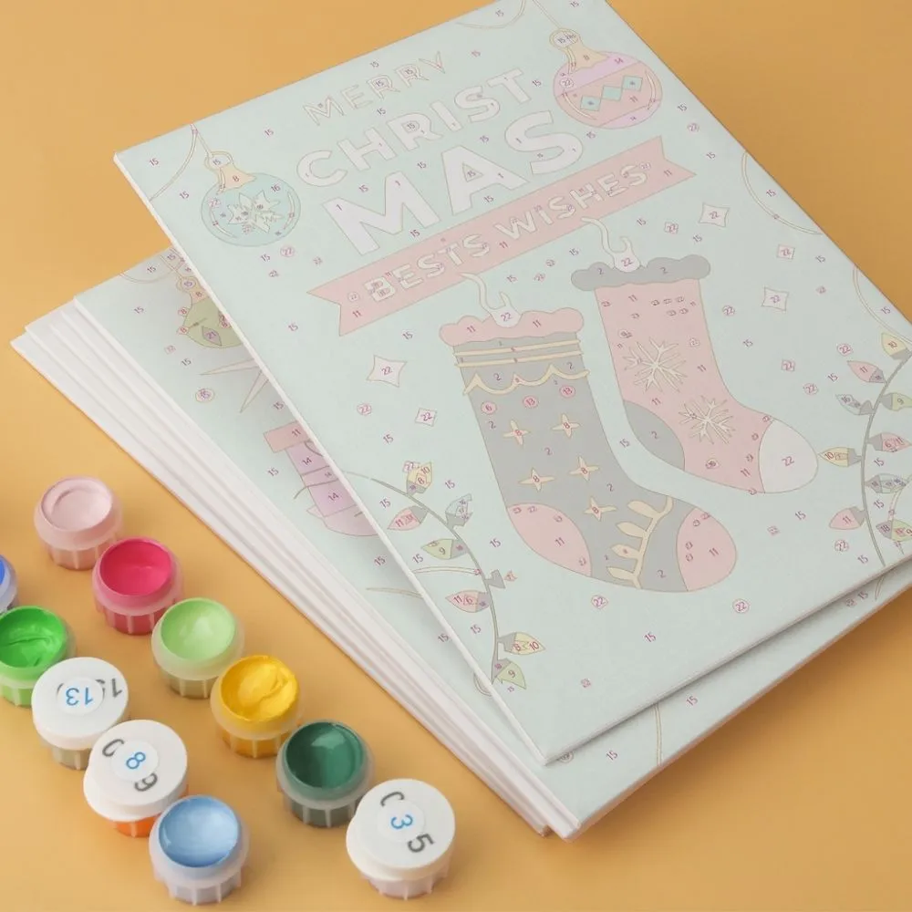 Figured'Art Mini Serie Kerstmis in mint schilderen op nummer 6 stuks
