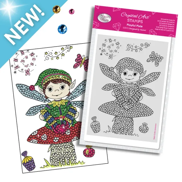 Craft Buddy Crystal Art Playful Pixie stempelset A6