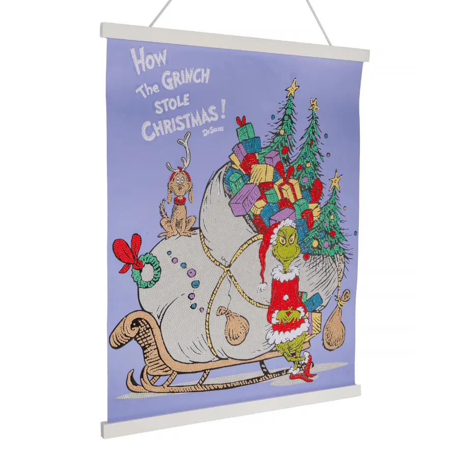 Craft Buddy Crystal Art Grinch Scroll 40x50cm partial kerst