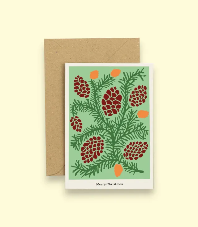 Studio Wald Christmas Plants Pine A6 kerstkaart den