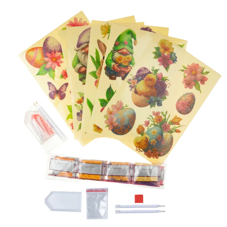 Craft Buddy Crystal Art Easter With Gnomes stickers 35 stuks