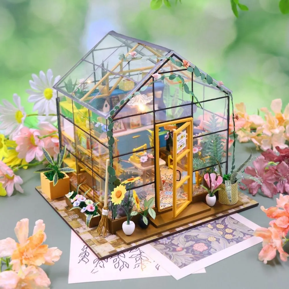Figured'Art Zonnig Kasje Miniatuurhuisje 152 Stukken met LED