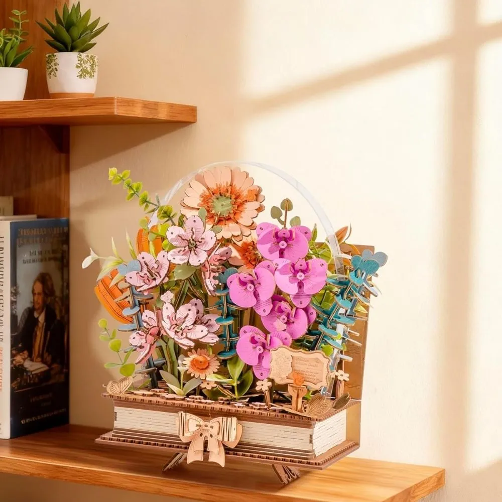 Figured'Art Houten bloeiend boek 3D puzzel 552 stukjes