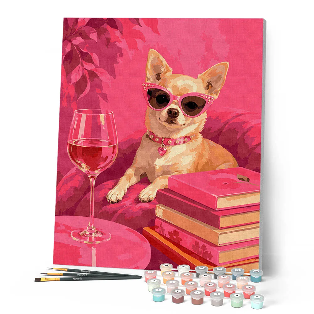 Figured'Art Kleine Diva schilderen op nummer 40x50 cm hond