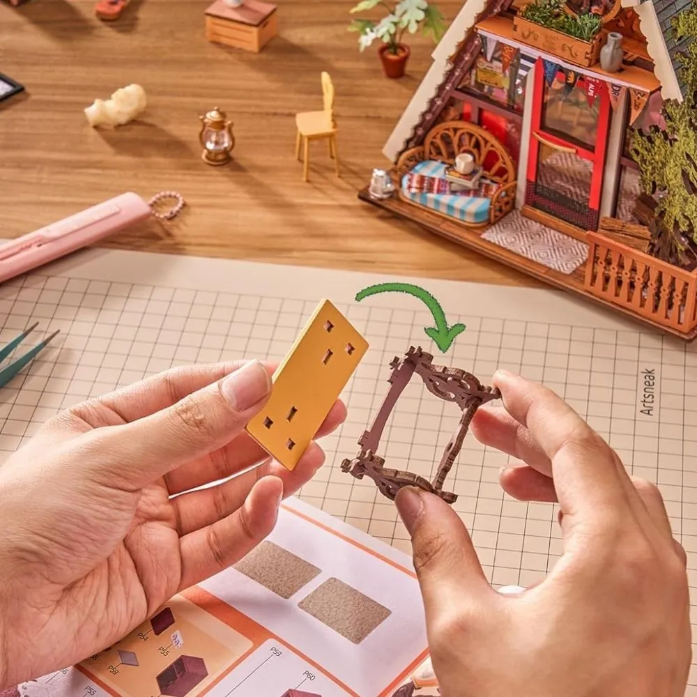 Figured'Art A-frame hut 3D puzzel met led 336 stukjes