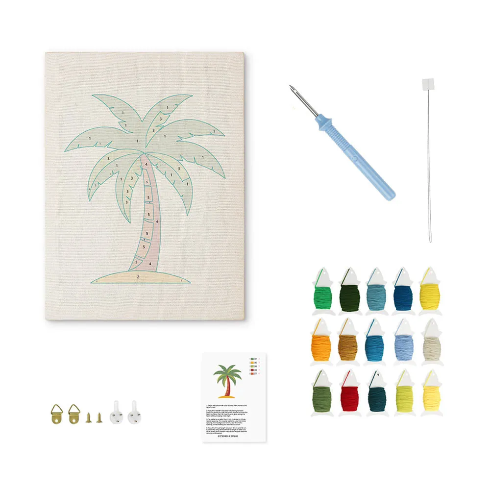 Figured'Art Eiland Ontsnapping punch needle pakket 20x30cm zacht garen