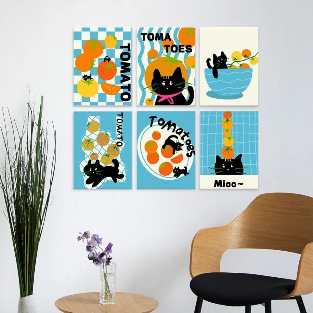 Figured'Art Mini Serie Cat-o-mato-keuken schilderen op nummer 6x 15x20 katten