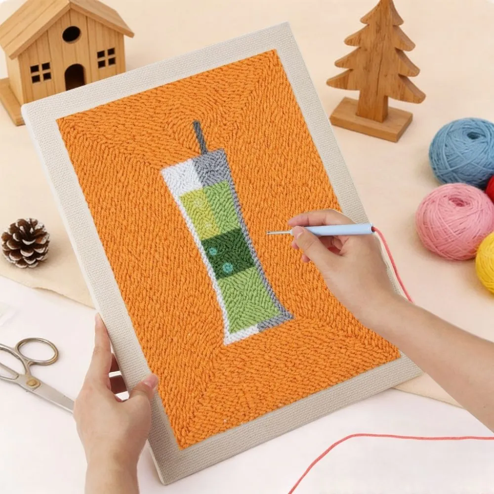 Figured'Art Cocktails 1 punch needle pakket met frame 20x30cm